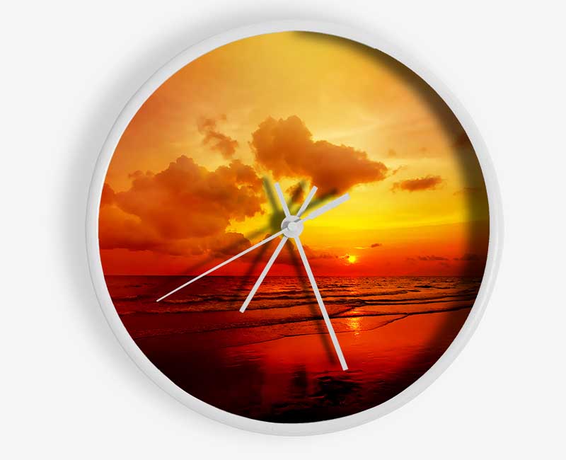 Distant Sunset Ocean Clock - Wallart-Direct UK