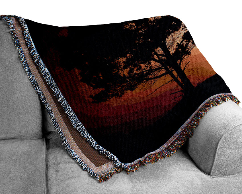 Sunrise Tree Woven Blanket