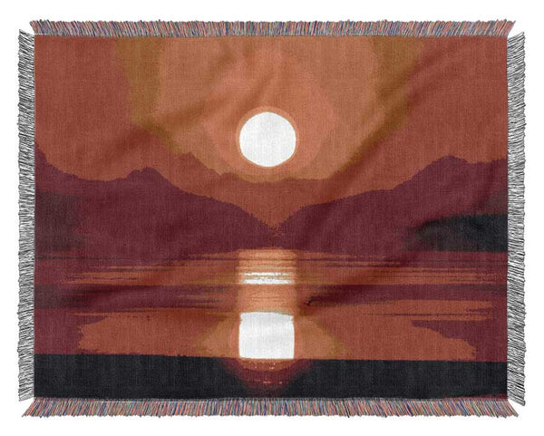 Sunrise Over North Cascades Woven Blanket