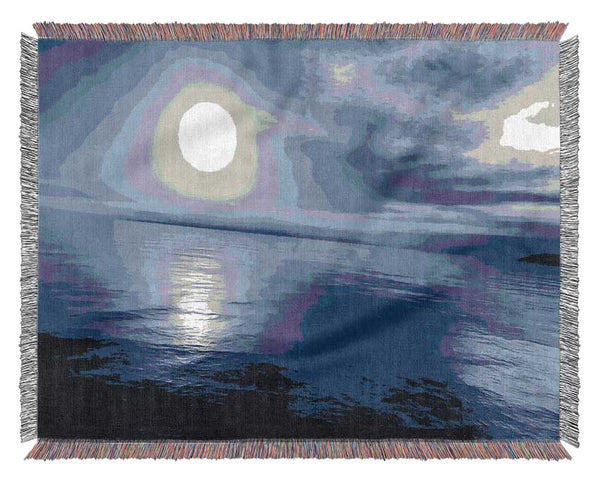 Reflecting Rays Blue Purple 02 Woven Blanket