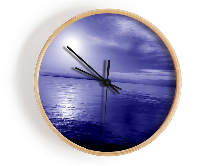 Reflecting Rays Blue Purple 02 Clock - Wallart-Direct UK