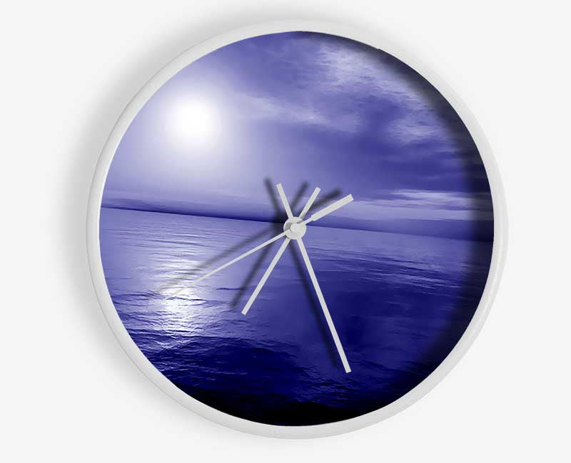 Reflecting Rays Blue Purple 02 Clock - Wallart-Direct UK