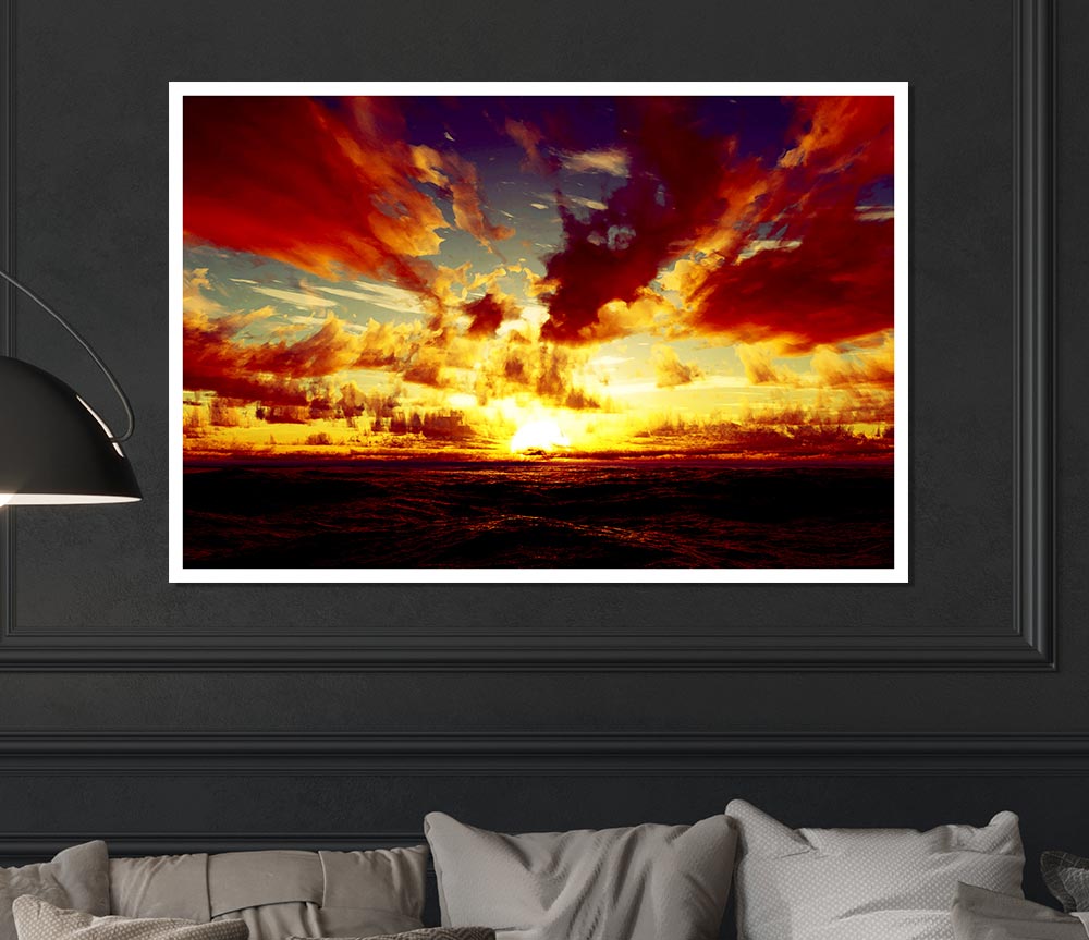 Day Break Clouds Print Poster Wall Art