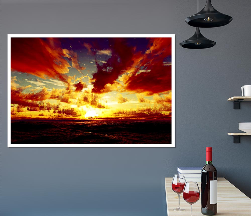 Day Break Clouds Print Poster Wall Art