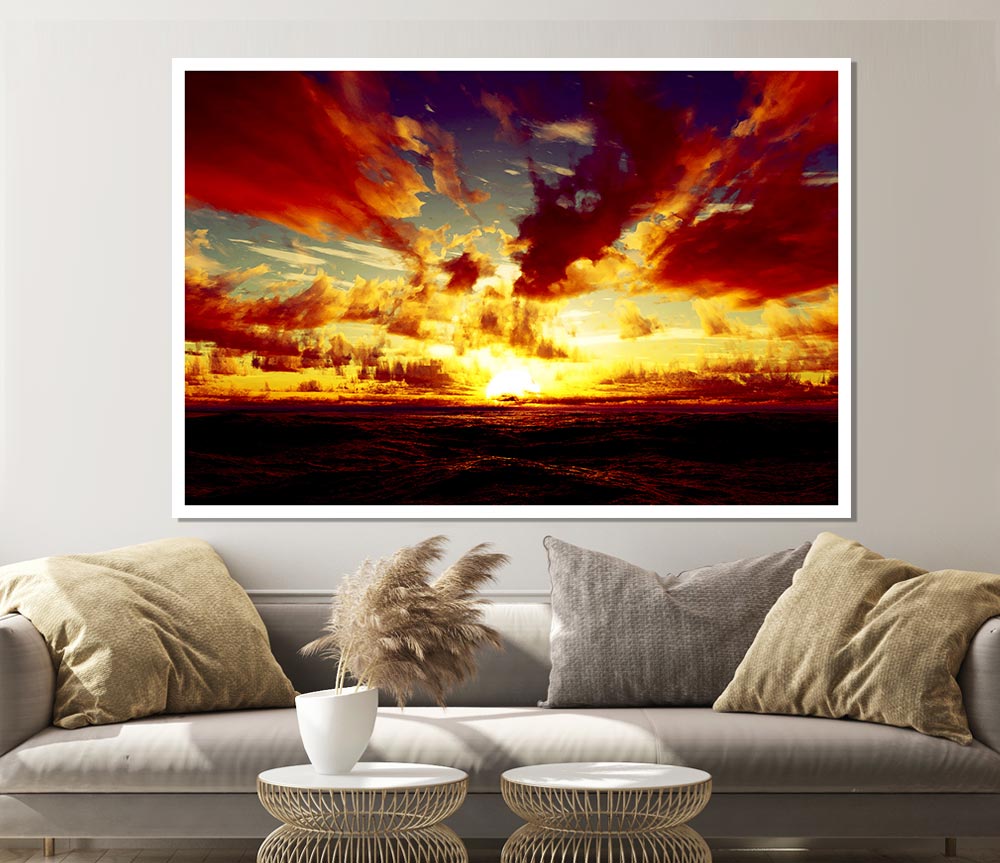 Day Break Clouds Print Poster Wall Art