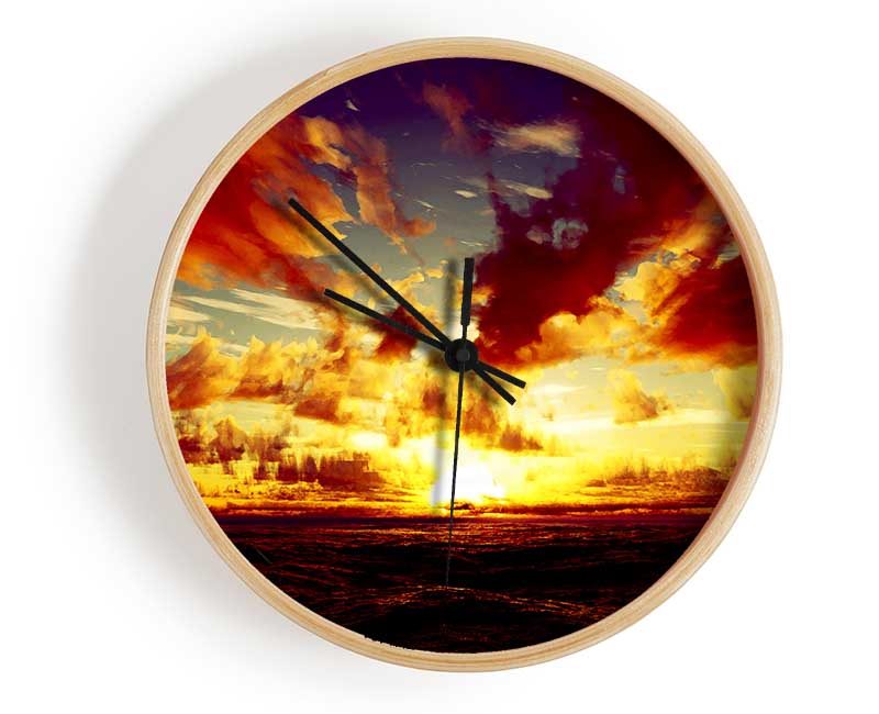 Day Break Clouds Clock - Wallart-Direct UK