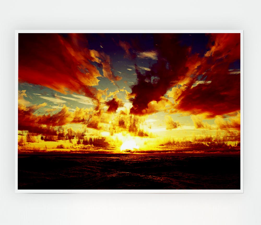 Day Break Clouds Print Poster Wall Art