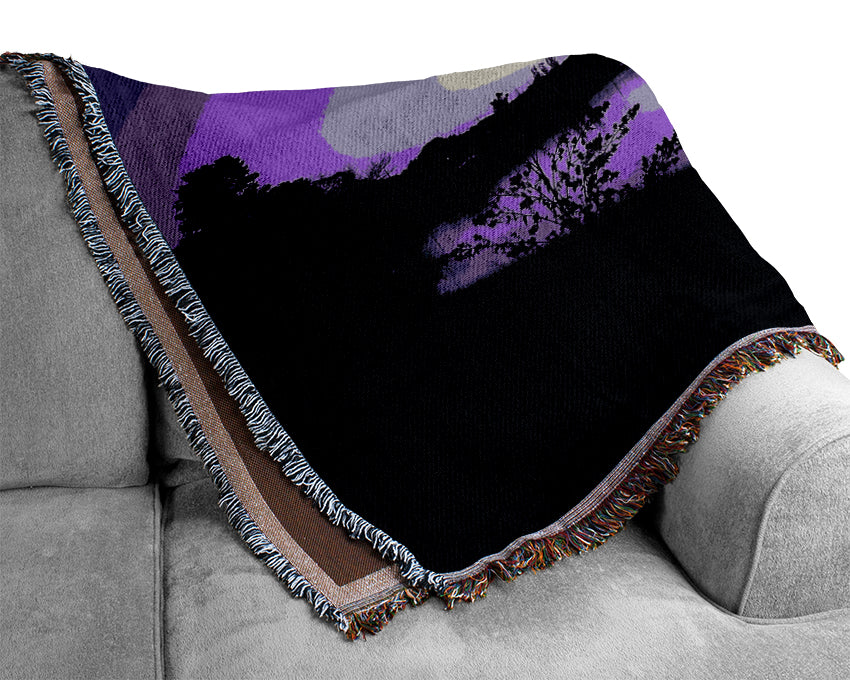 Purple Peaceful Waters Woven Blanket