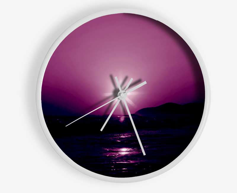 Sunstar Purple Clock - Wallart-Direct UK