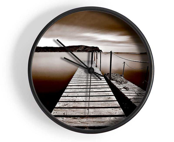 AbstractBrown Pier Clock - Wallart-Direct UK