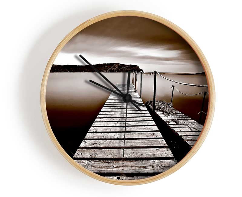 AbstractBrown Pier Clock - Wallart-Direct UK