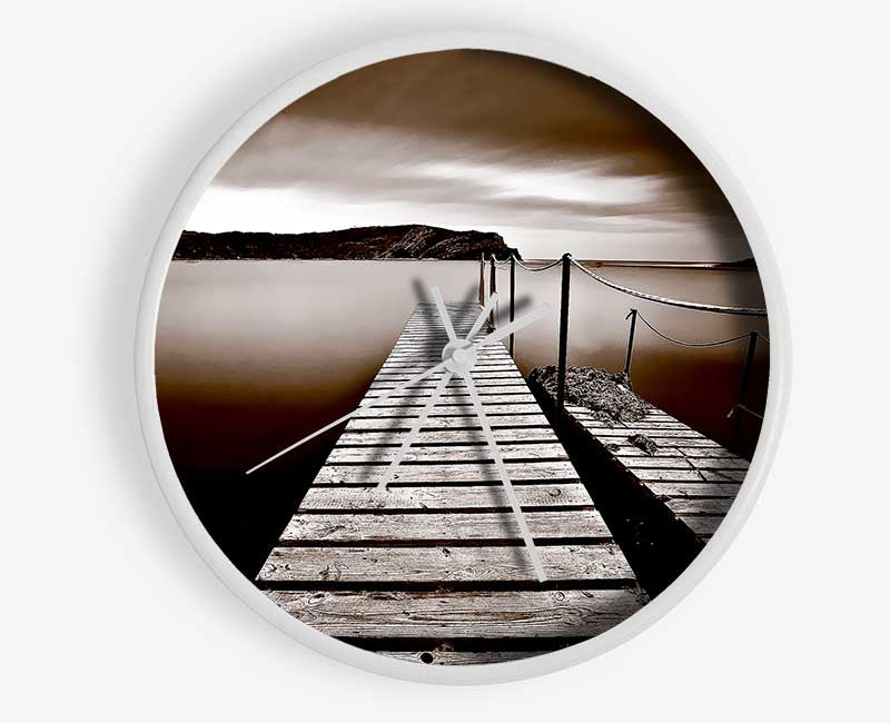 AbstractBrown Pier Clock - Wallart-Direct UK