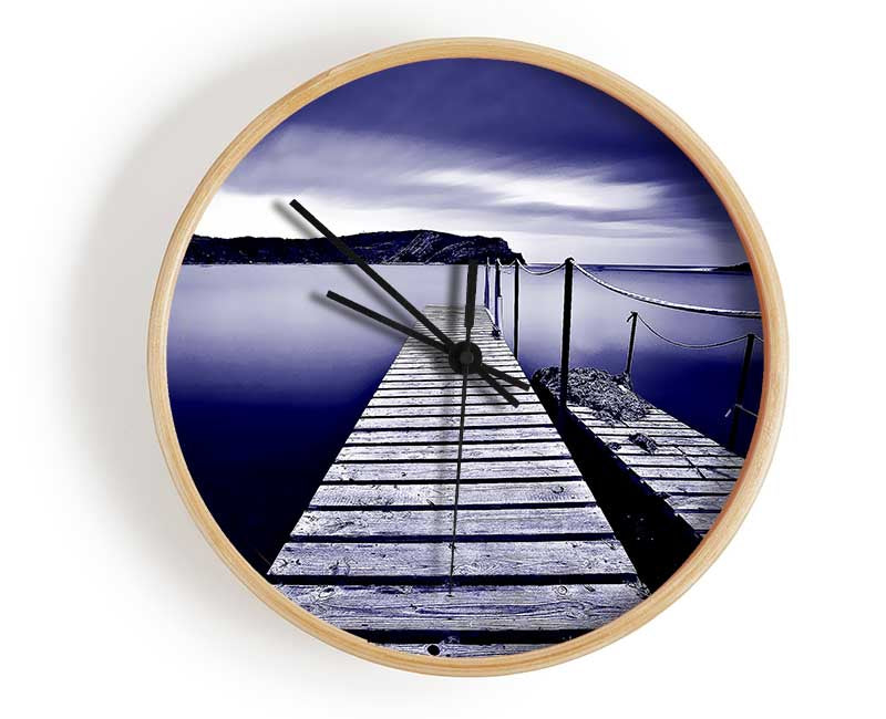 Abstract Pier Purple Clock - Wallart-Direct UK