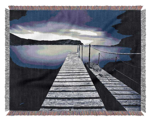 Abstract Pier Purple Woven Blanket