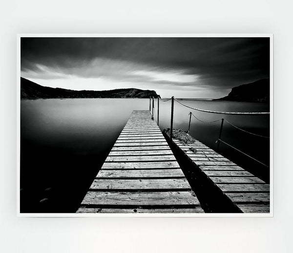 Abstract Pier B N W Print Poster Wall Art