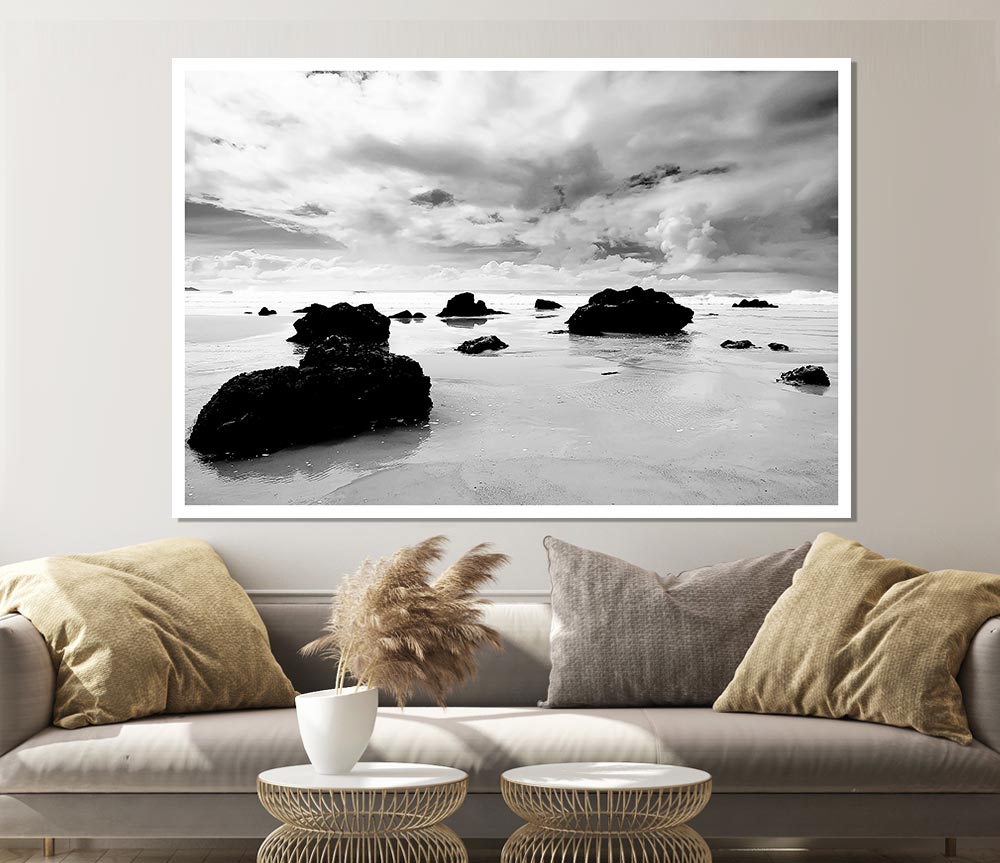 Until The Tide Returns B N W Print Poster Wall Art