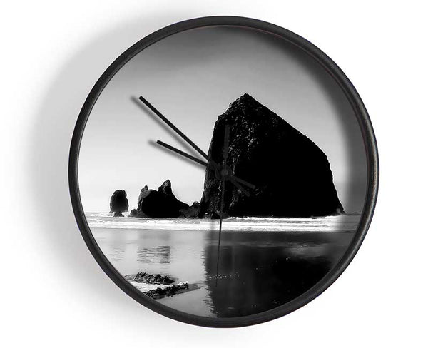 Turning Of The Tides B n W Clock - Wallart-Direct UK