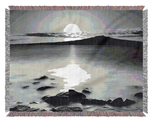 Ocean Mist Reflections B n W Woven Blanket