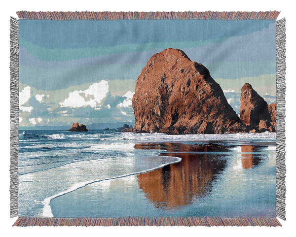 Beach Rocks Woven Blanket