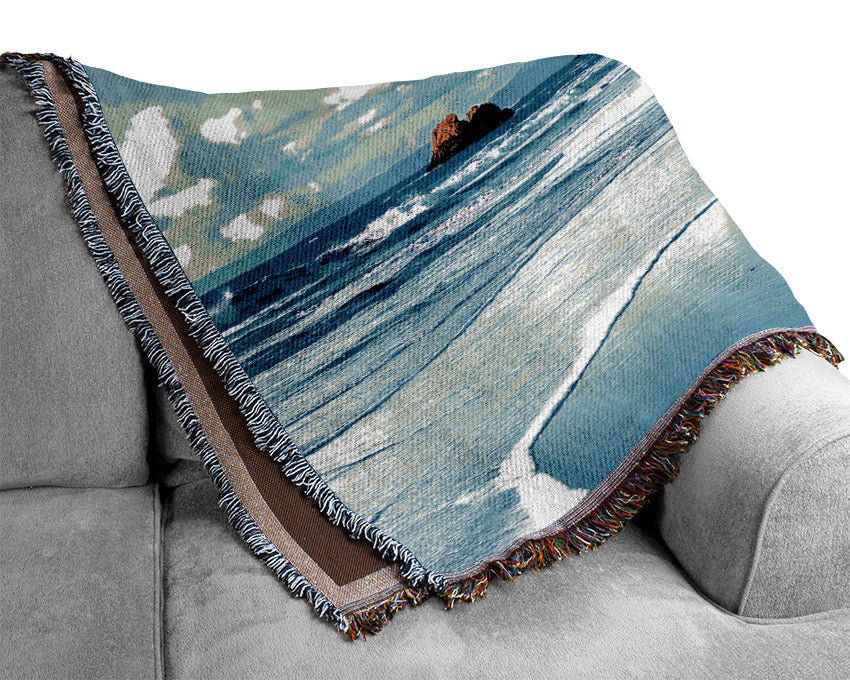 Beach Rocks Woven Blanket