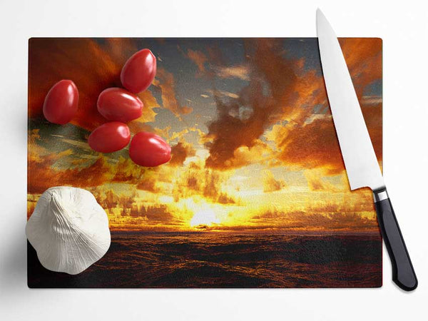 Glorious Day Break Glass Chopping Board