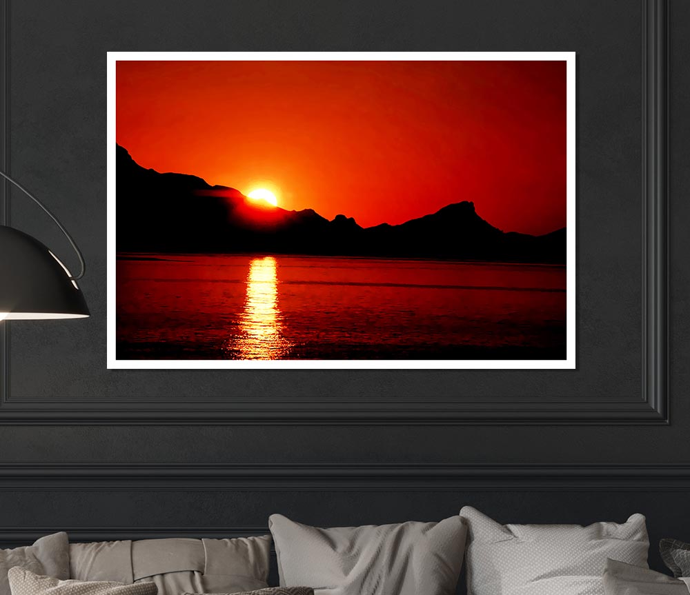 Coastal Sundown Print Poster Wall Art