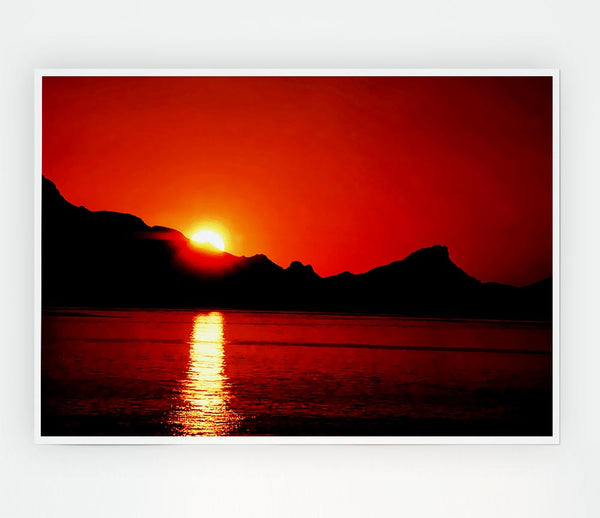 Coastal Sundown Print Poster Wall Art