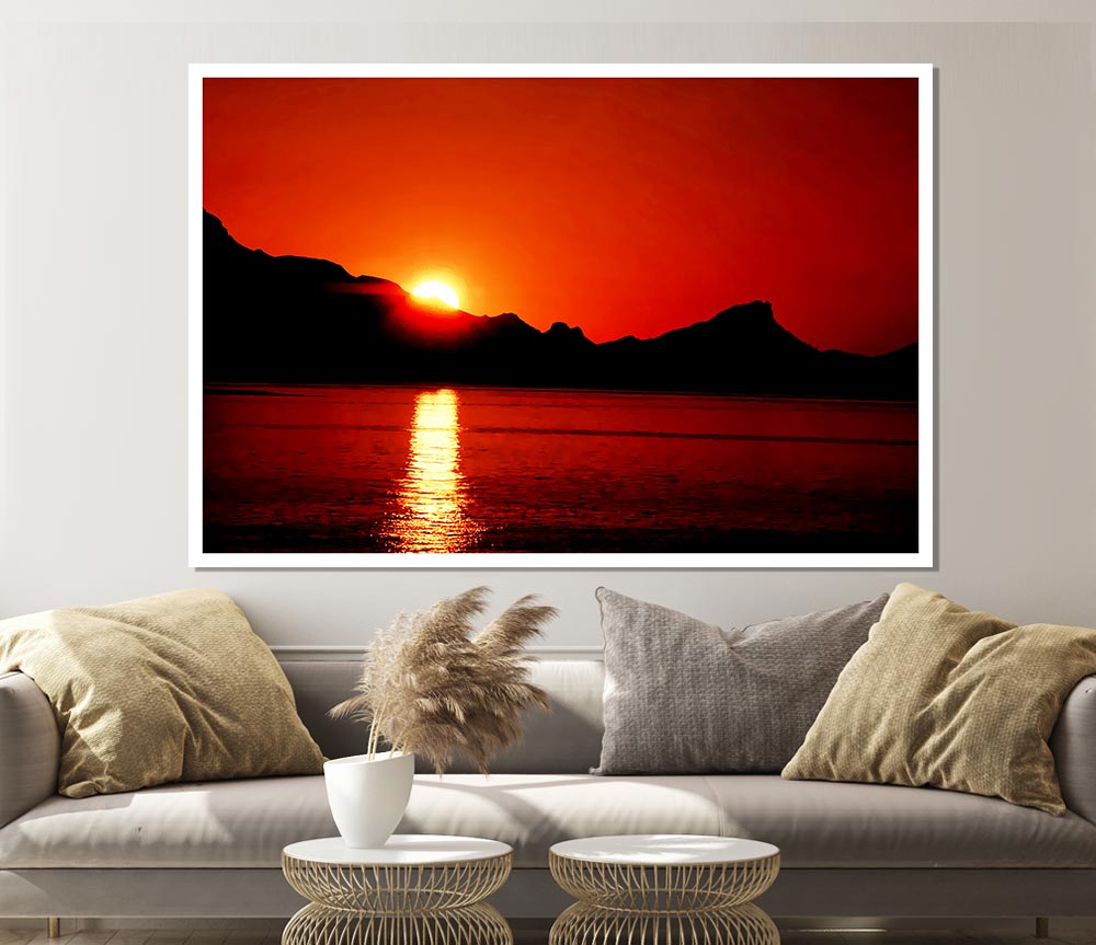 Coastal Sundown Print Poster Wall Art