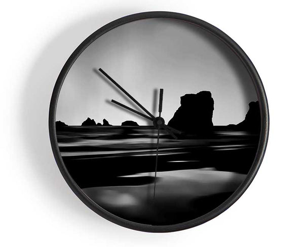 Black And White Ocean Clock - Wallart-Direct UK