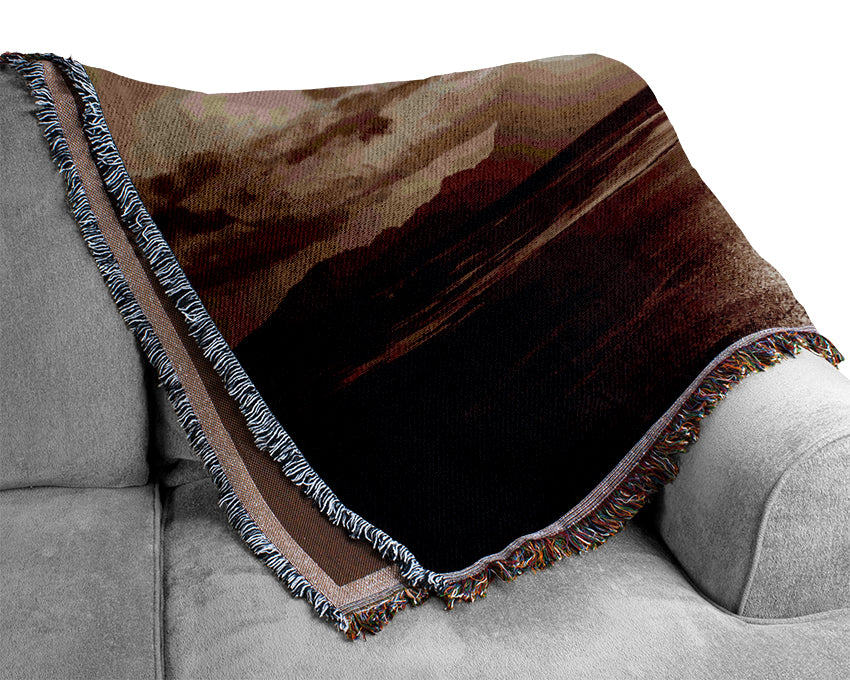 Chocolate Ocean Reflections Woven Blanket