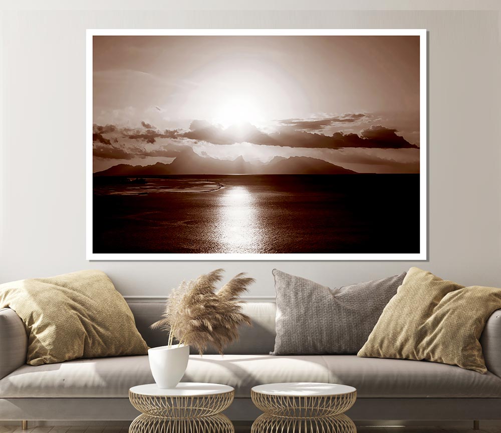 Chocolate Ocean Reflections Print Poster Wall Art