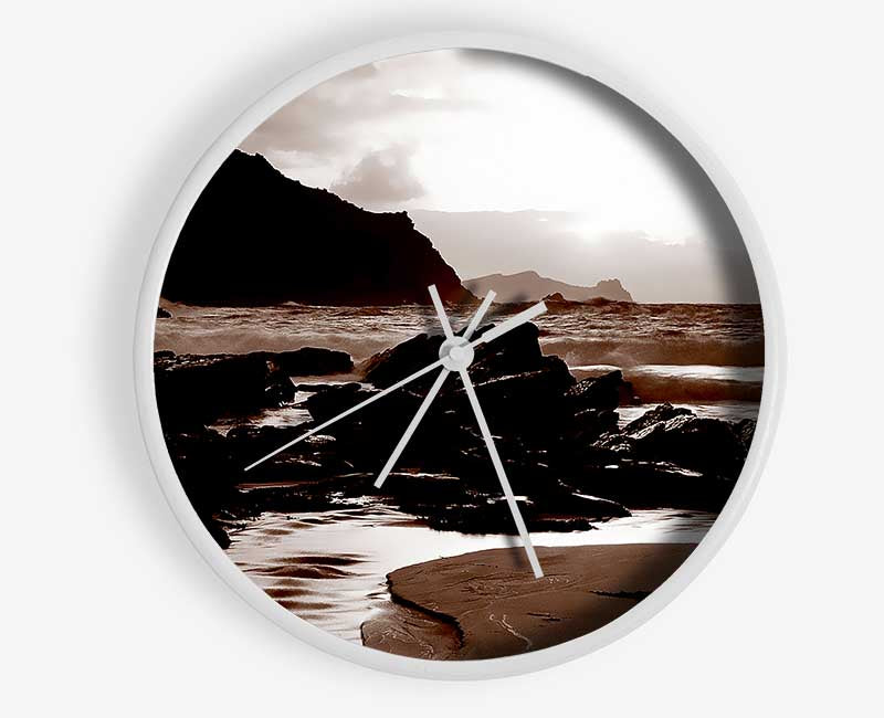 Chocolate Path To The Ocean Clock - Wallart-Direct UK