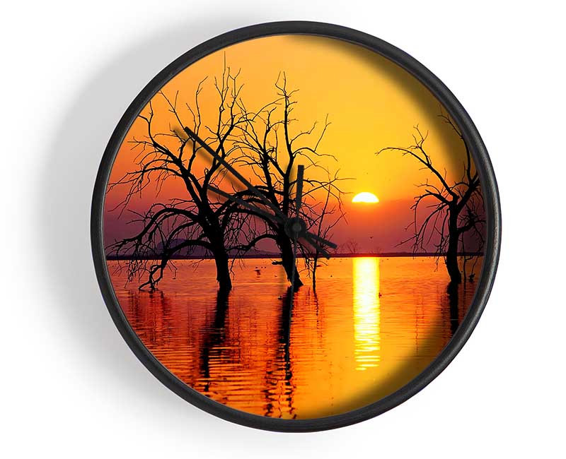 Trees In The Ocean Clock - Wallart-Direct UK