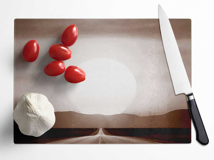 Chocolate Road To The Sun Glass Chopping Board