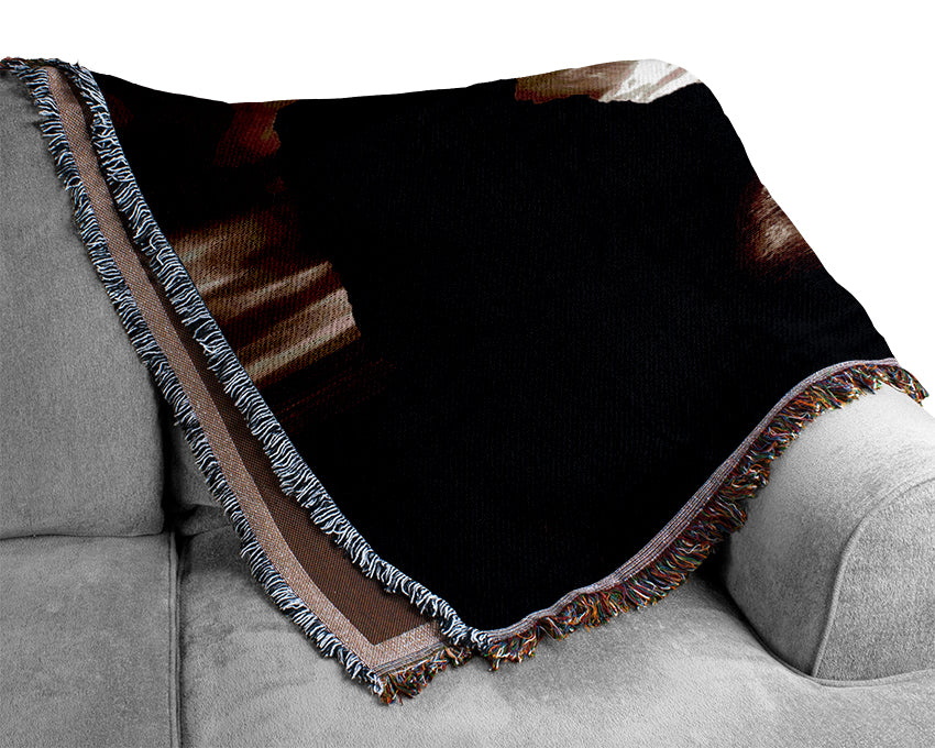 Chocolate Storm Skys Woven Blanket