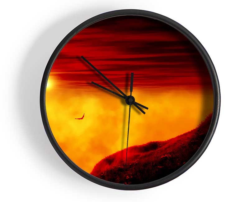 Red Sky Above The Clouds Clock - Wallart-Direct UK