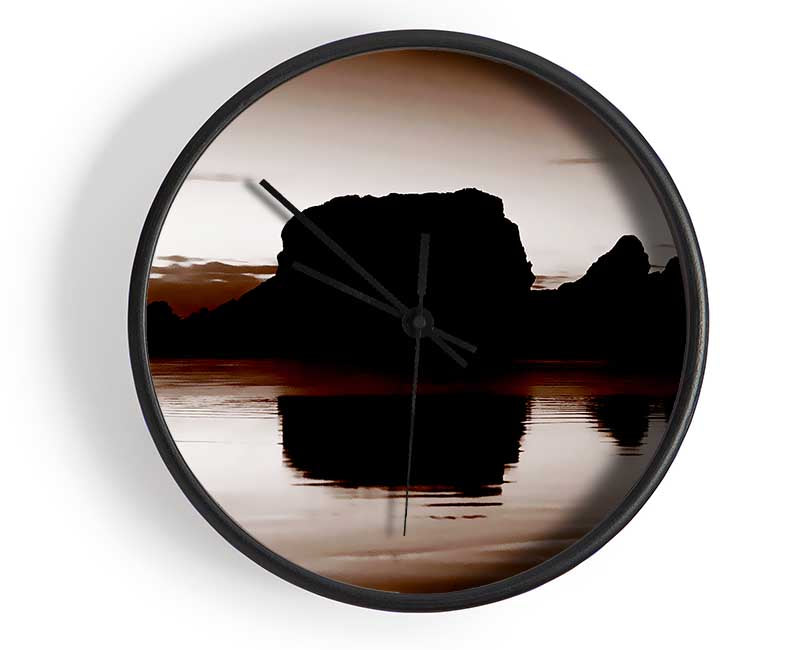 Chocolate Moon Reflection Clock - Wallart-Direct UK