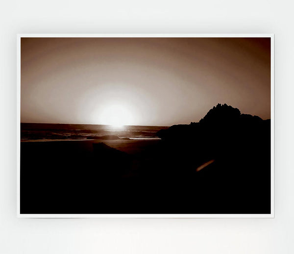 Chocolate Sunrays Print Poster Wall Art