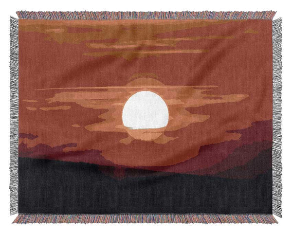 Perfect Orange Sun Woven Blanket