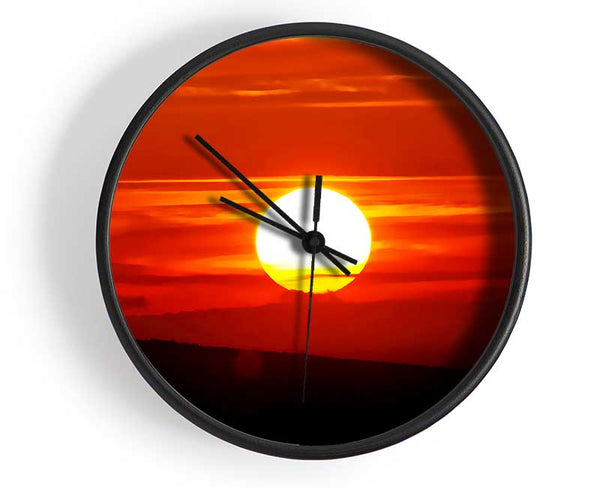 Perfect Orange Sun Clock - Wallart-Direct UK