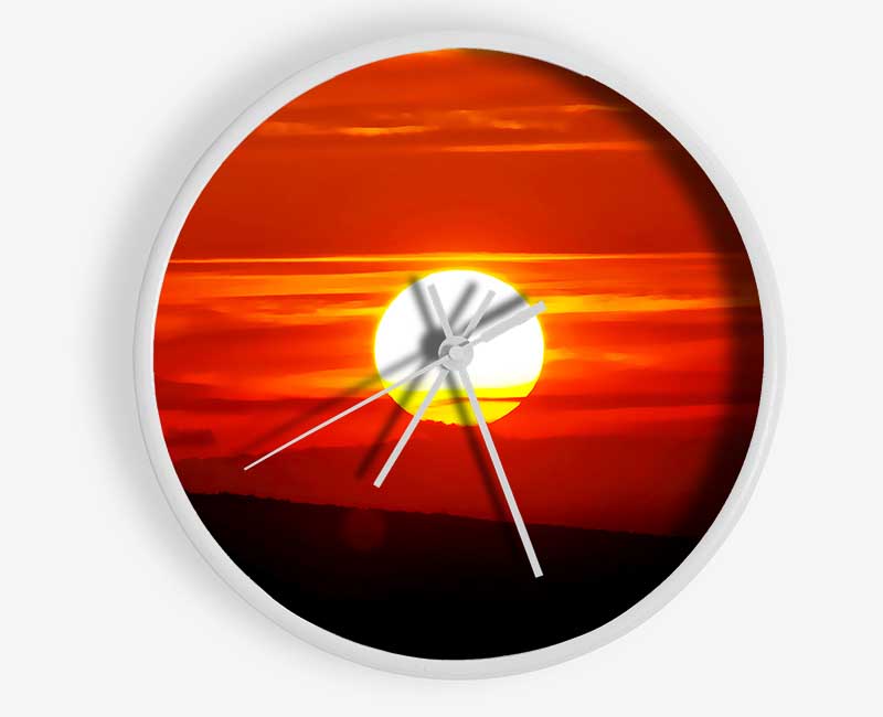 Perfect Orange Sun Clock - Wallart-Direct UK