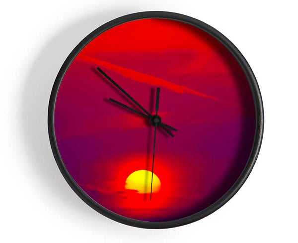 The Glow Of The Red Sun Clock - Wallart-Direct UK