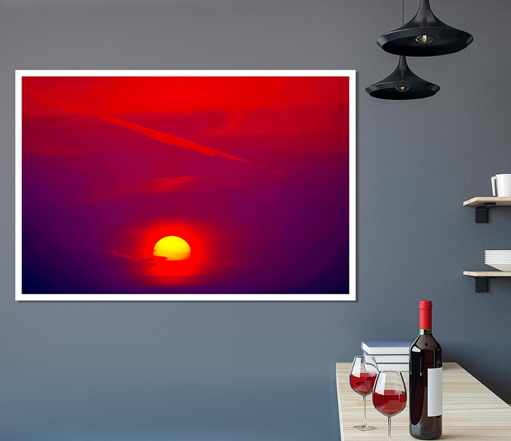 The Glow Of The Red Sun Print Poster Wall Art