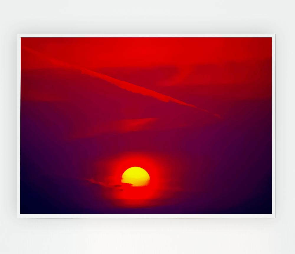 The Glow Of The Red Sun Print Poster Wall Art