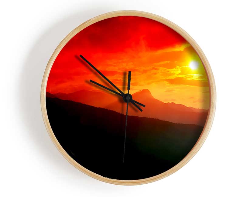 Sunblaze In The Italian Hills Clock - Wallart-Direct UK