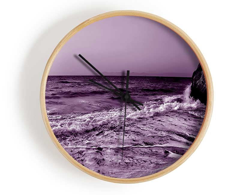 Lilac Ocean Sun Clock - Wallart-Direct UK