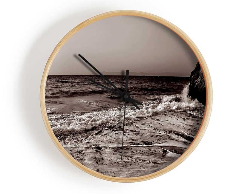 Chocolate Ocean Sun Clock - Wallart-Direct UK