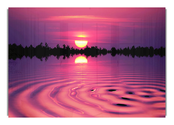 Pink Sunset Lake Swirl