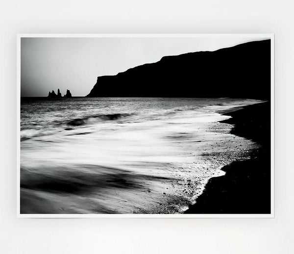 The Calming Ocean Flow B N W Print Poster Wall Art