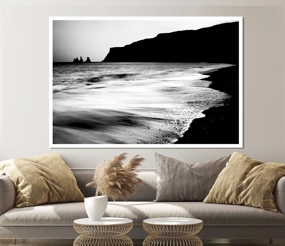 The Calming Ocean Flow B N W Print Poster Wall Art